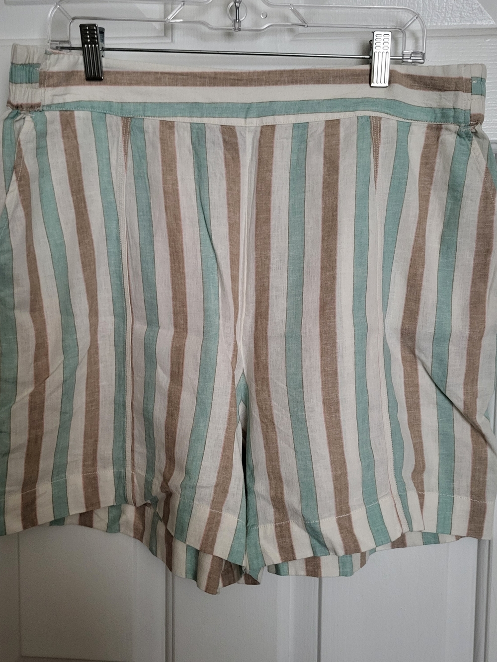 Lane Bryant Striped Linen-Blend Shorts